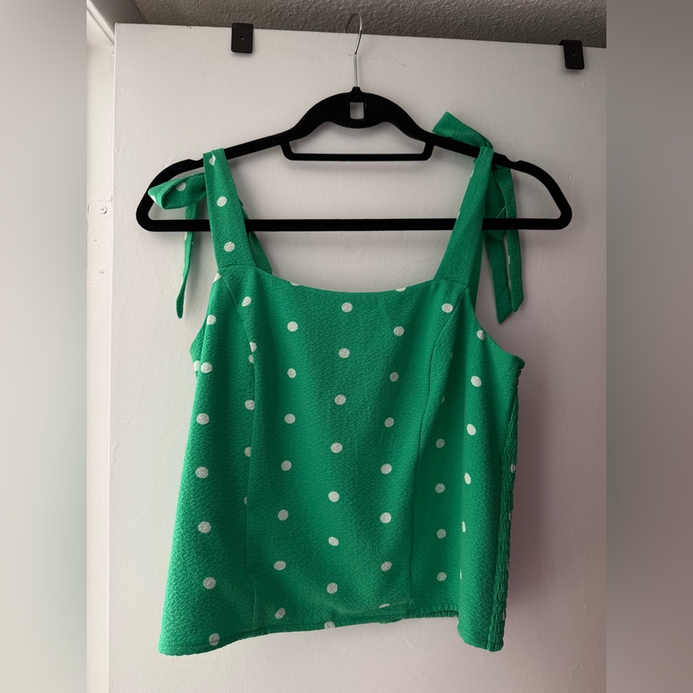 Old Navy Green Polka Dot Camisole